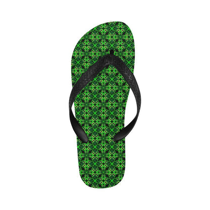 Celtic Green Neon Design Flip Flops-JTAMIGO.COM