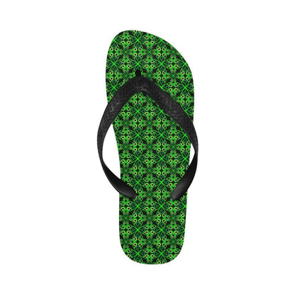 Celtic Green Neon Design Flip Flops-JTAMIGO.COM