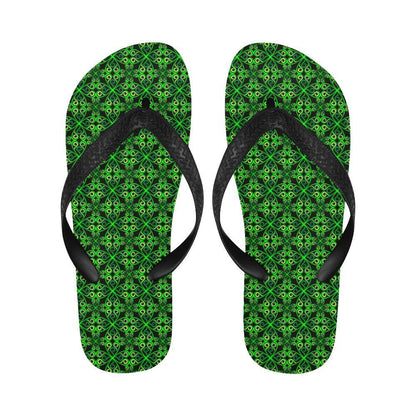 Celtic Green Neon Design Flip Flops-JTAMIGO.COM