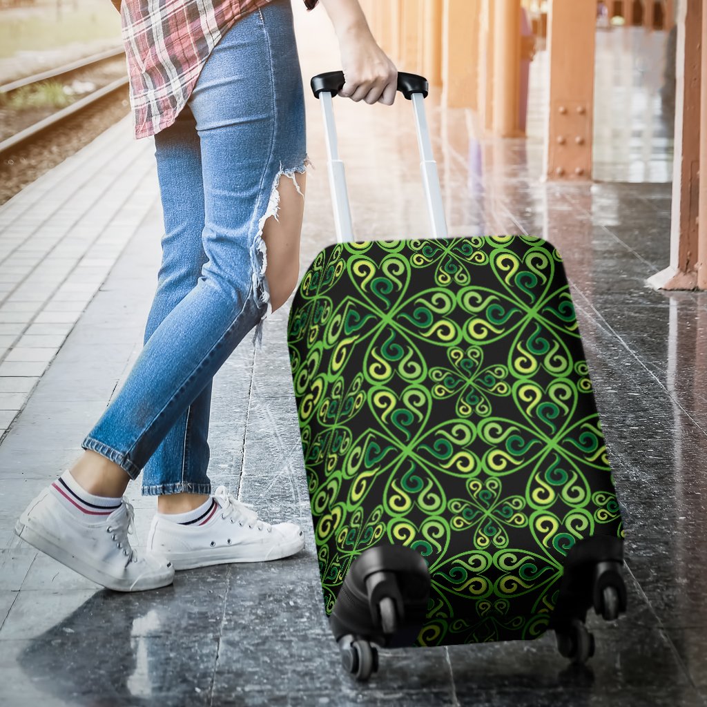 Celtic Green Neon Design Luggage Cover Protector