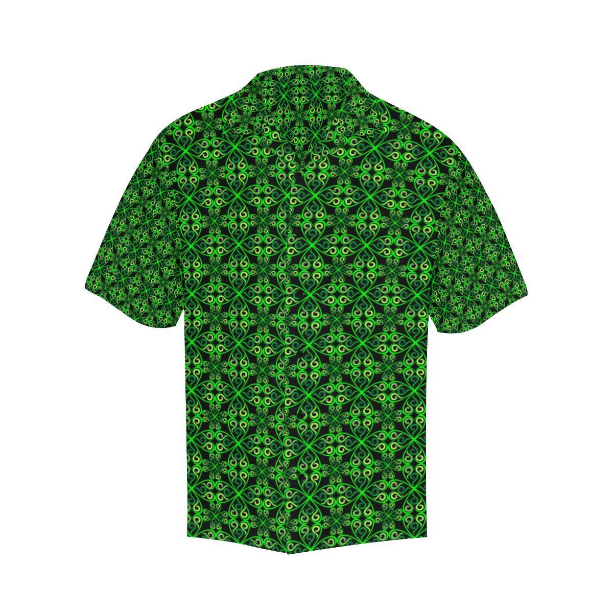 Celtic Green Neon Design Men Aloha Hawaiian Shirt