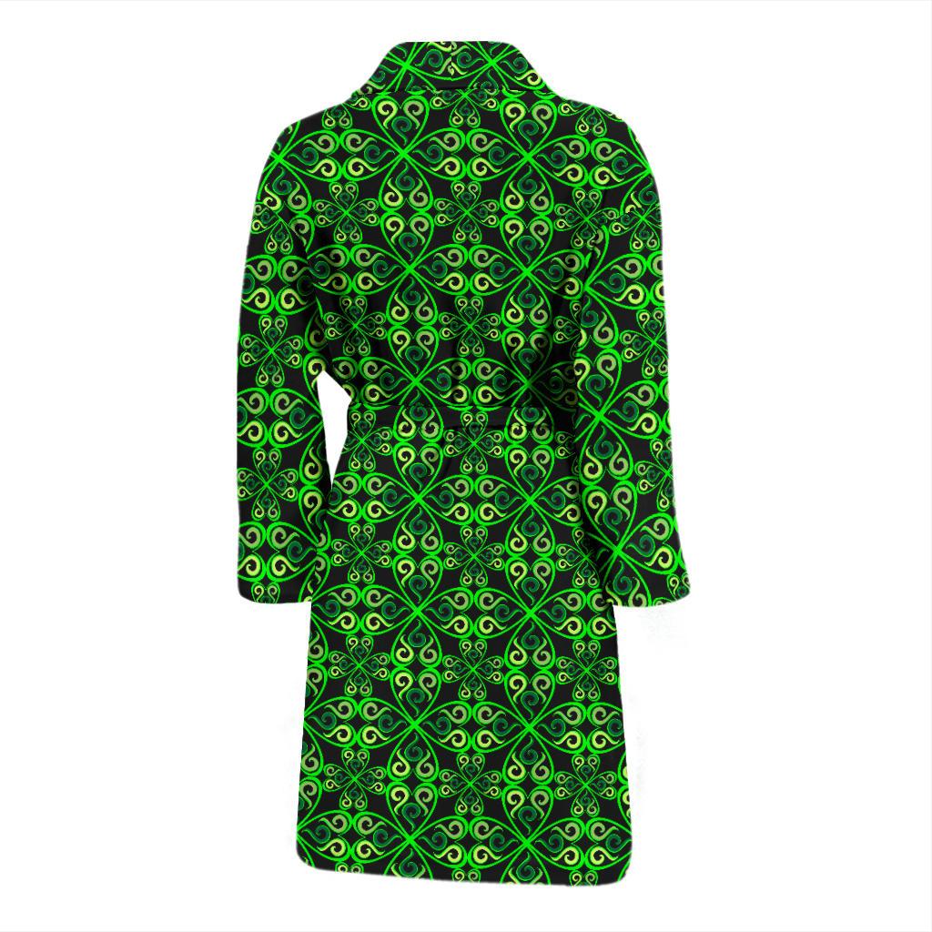Celtic Green Neon Design Men Bath Robe-JTAMIGO.COM