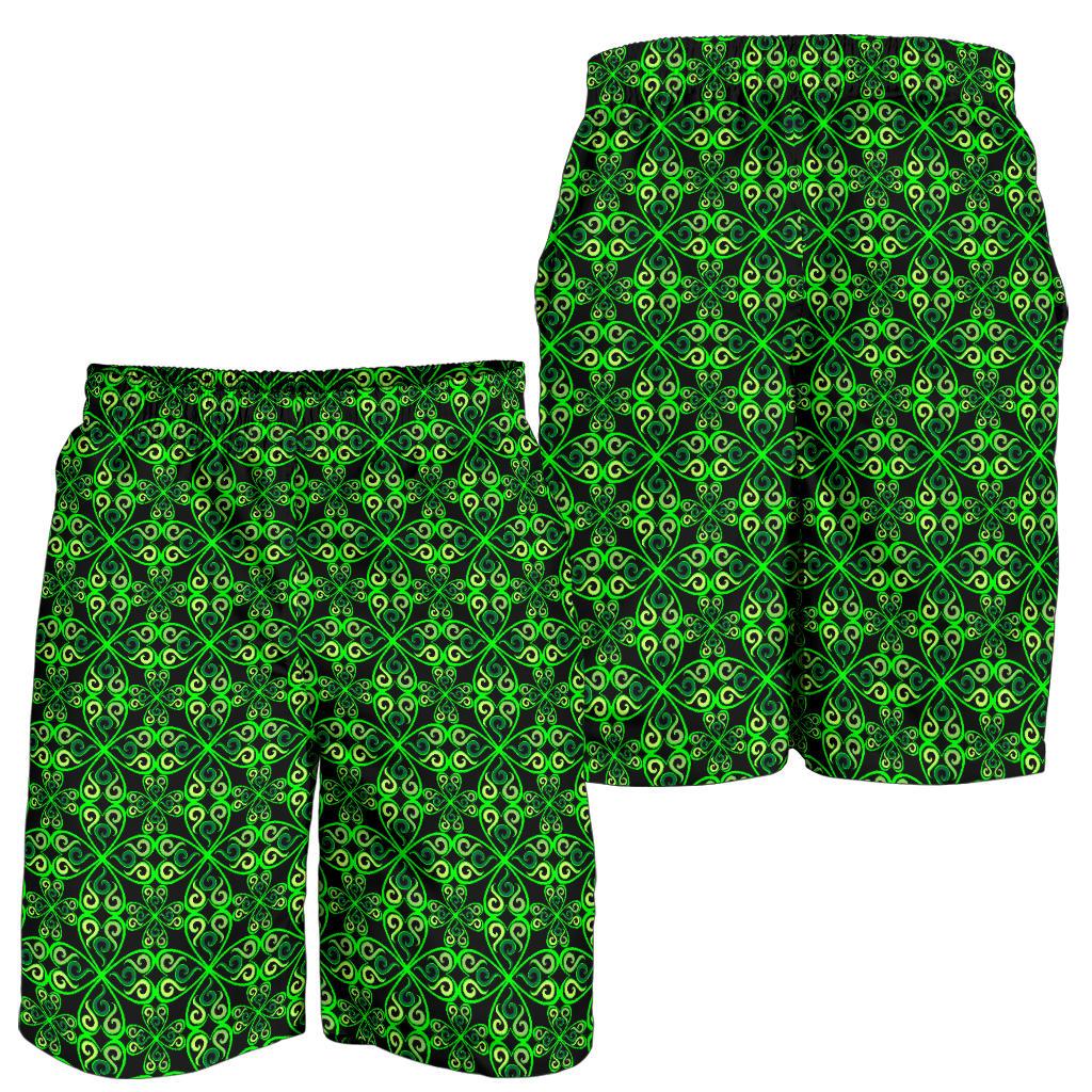 Celtic Green Neon Design Mens Shorts-JTAMIGO.COM