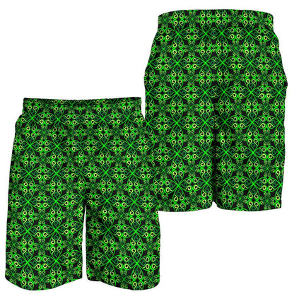 Celtic Green Neon Design Mens Shorts-JTAMIGO.COM