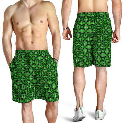 Celtic Green Neon Design Mens Shorts-JTAMIGO.COM