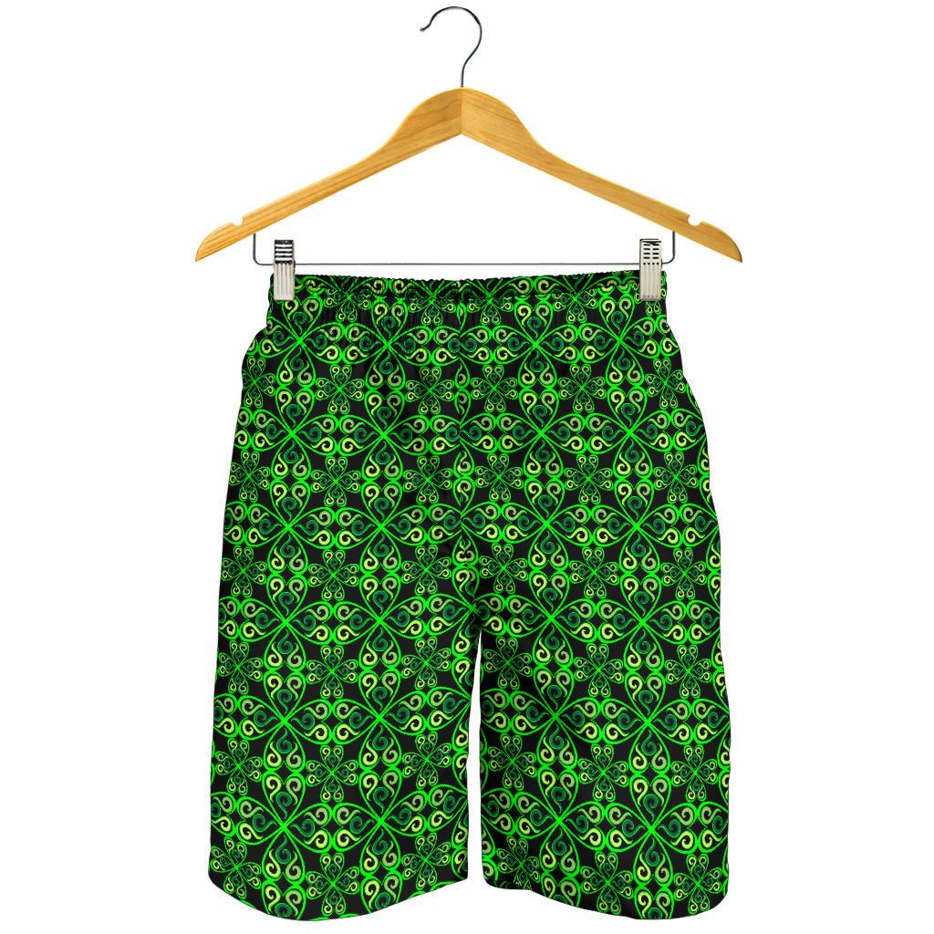 Celtic Green Neon Design Mens Shorts-JTAMIGO.COM