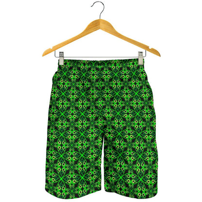 Celtic Green Neon Design Mens Shorts-JTAMIGO.COM