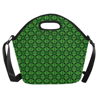 Celtic Green Neon Design Neoprene Lunch Bag (Model 1669)(Large)-JTAMIGO.COM