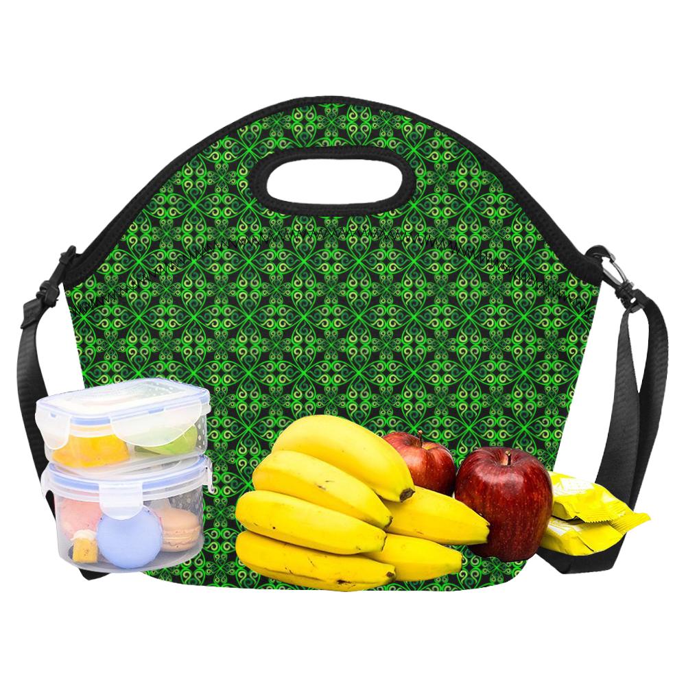 Celtic Green Neon Design Neoprene Lunch Bag (Model 1669)(Large)-JTAMIGO.COM