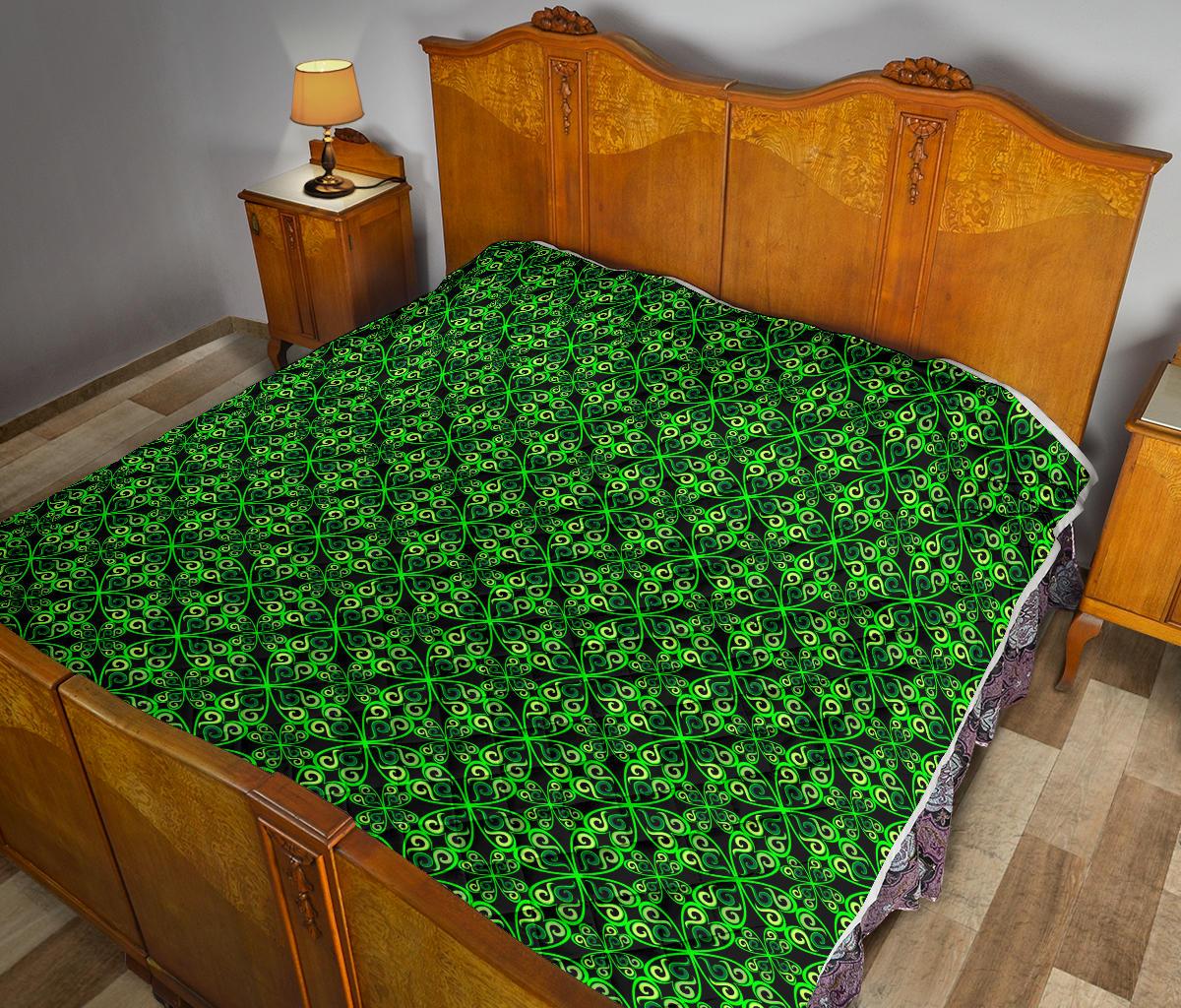 Celtic Green Neon Design Premium Quilt-JTAMIGO.COM