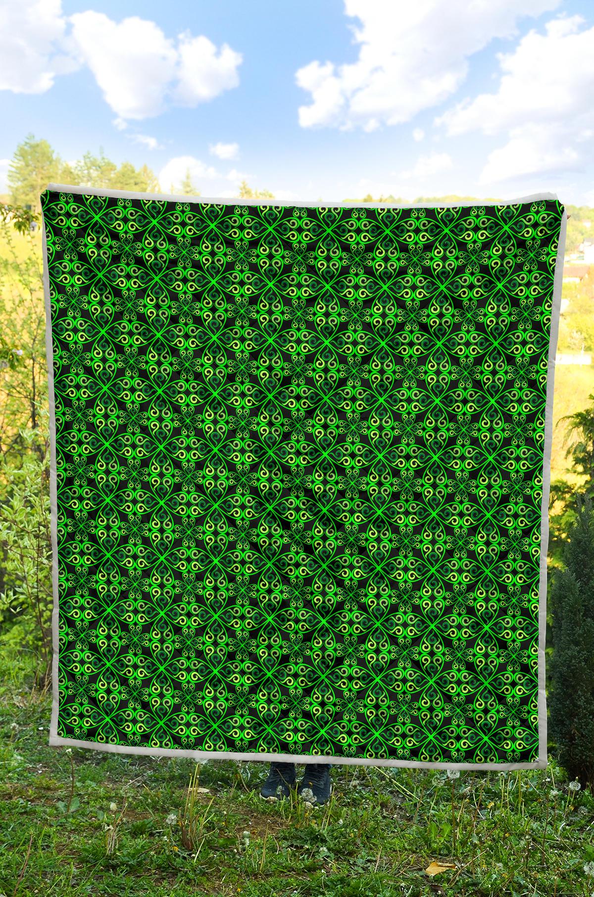Celtic Green Neon Design Premium Quilt-JTAMIGO.COM