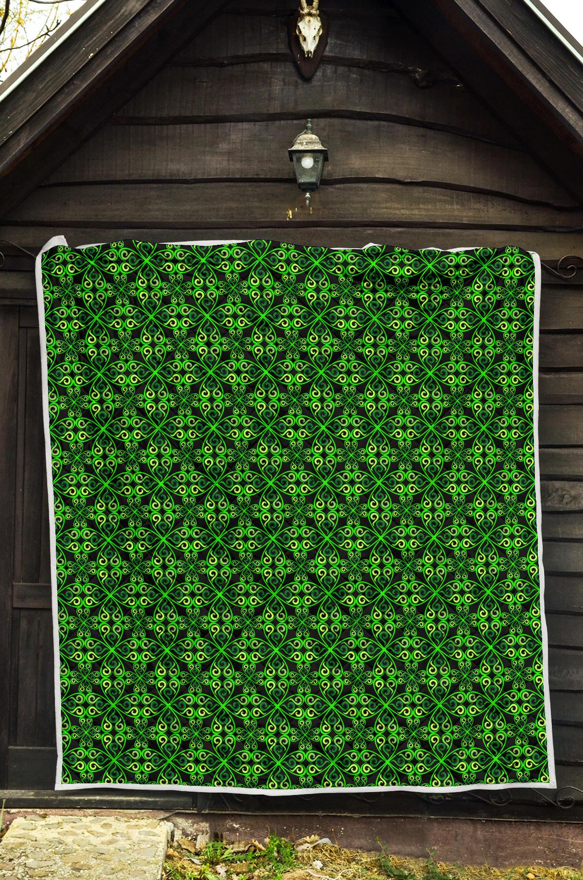 Celtic Green Neon Design Premium Quilt-JTAMIGO.COM
