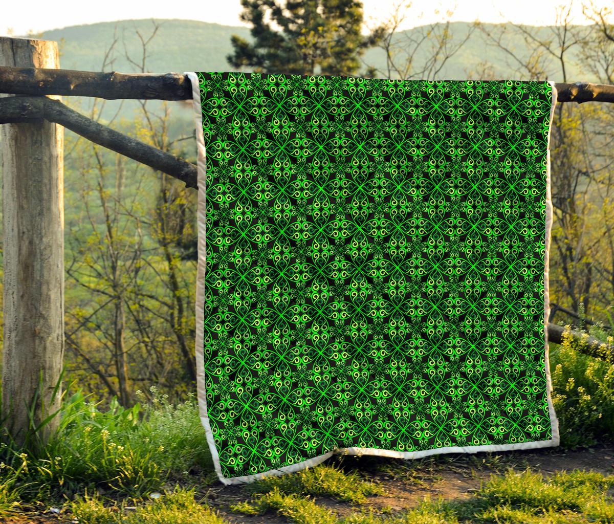 Celtic Green Neon Design Premium Quilt-JTAMIGO.COM