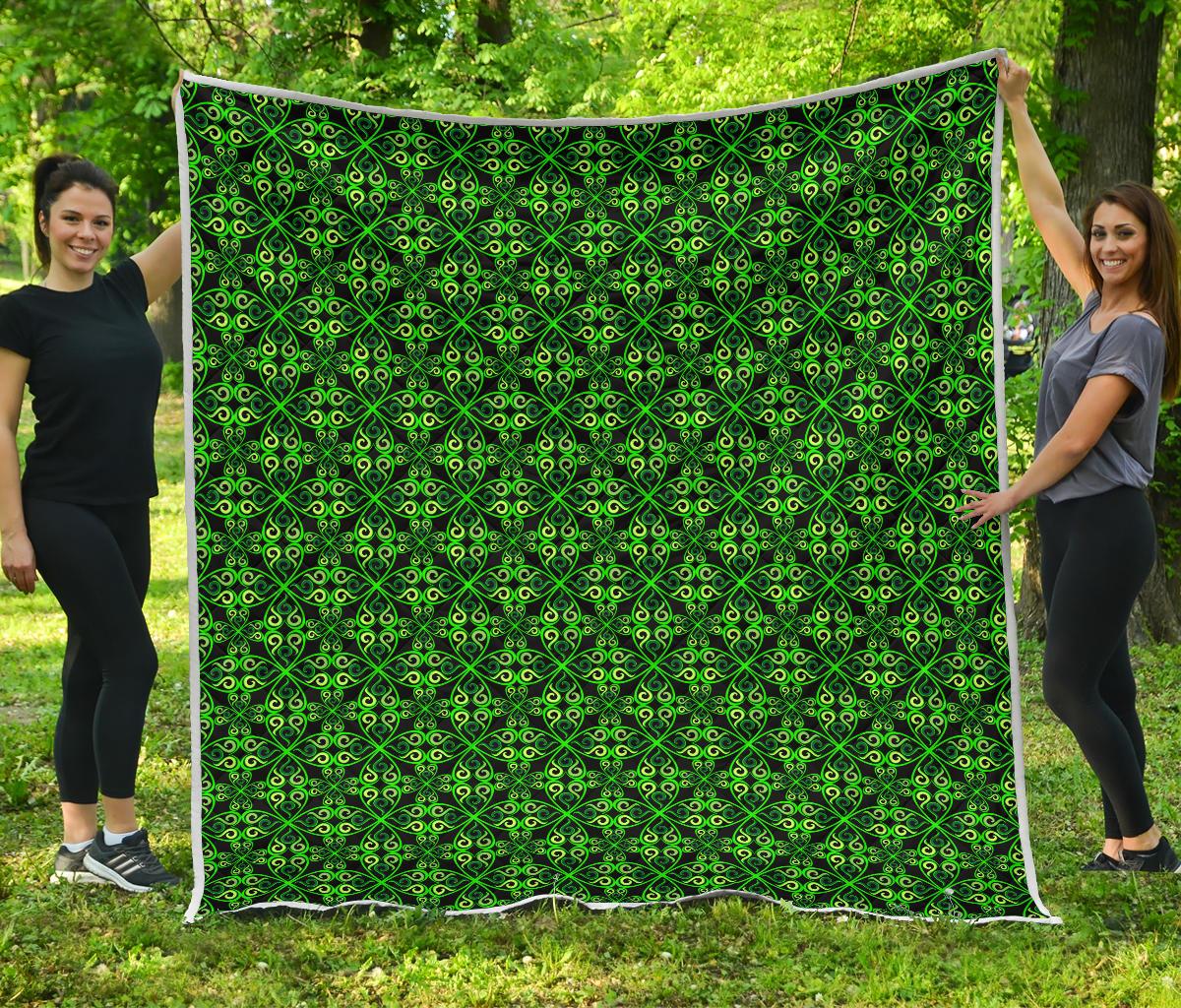 Celtic Green Neon Design Premium Quilt-JTAMIGO.COM