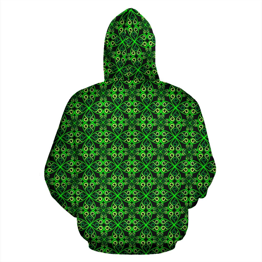 Celtic Green Neon Design Pullover Hoodie