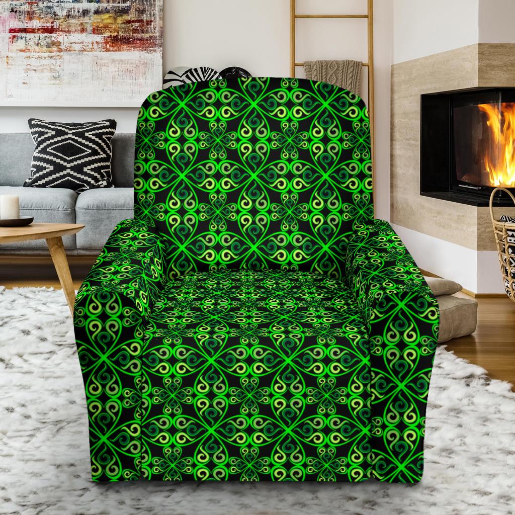 Celtic Green Neon Design Single Sofa Slipcover -JTAMIGO.COM