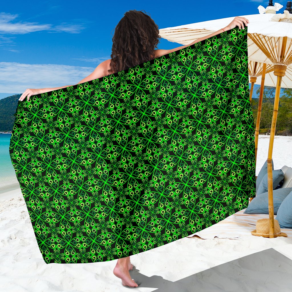Celtic Green Neon Design Sarong Pareo Wrap