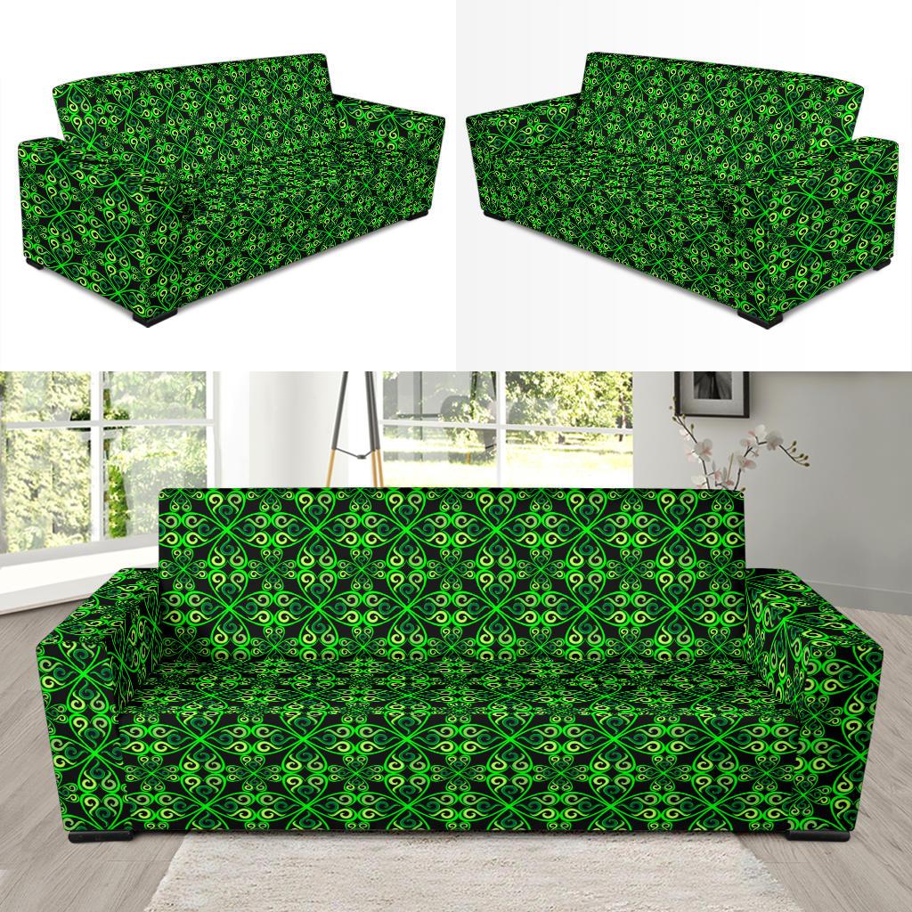 Celtic Green Neon Design Sofa Slipcover-JTAMIGO.COM