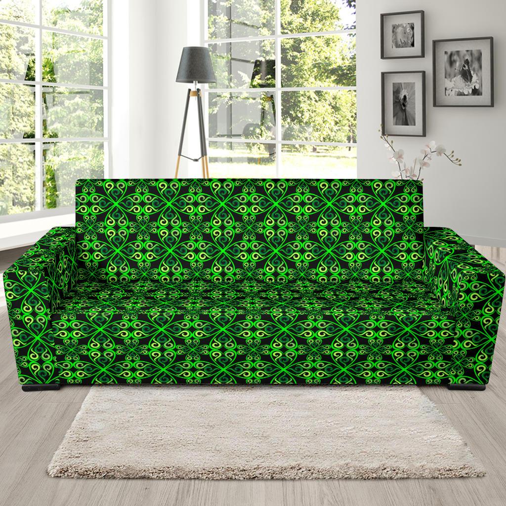Celtic Green Neon Design Sofa Slipcover-JTAMIGO.COM