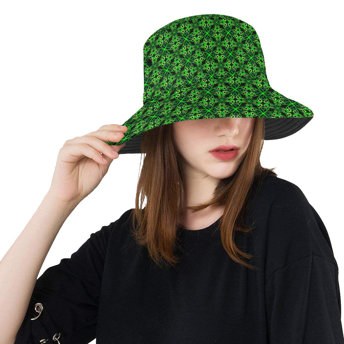 Celtic Green Neon Design Unisex Bucket Hat