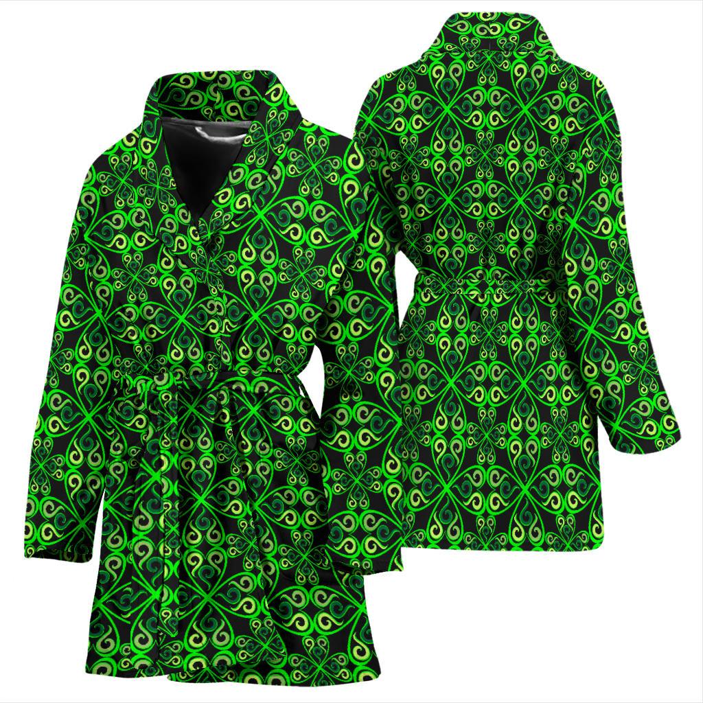 Celtic Green Neon Design Women Bath Robe-JTAMIGO.COM