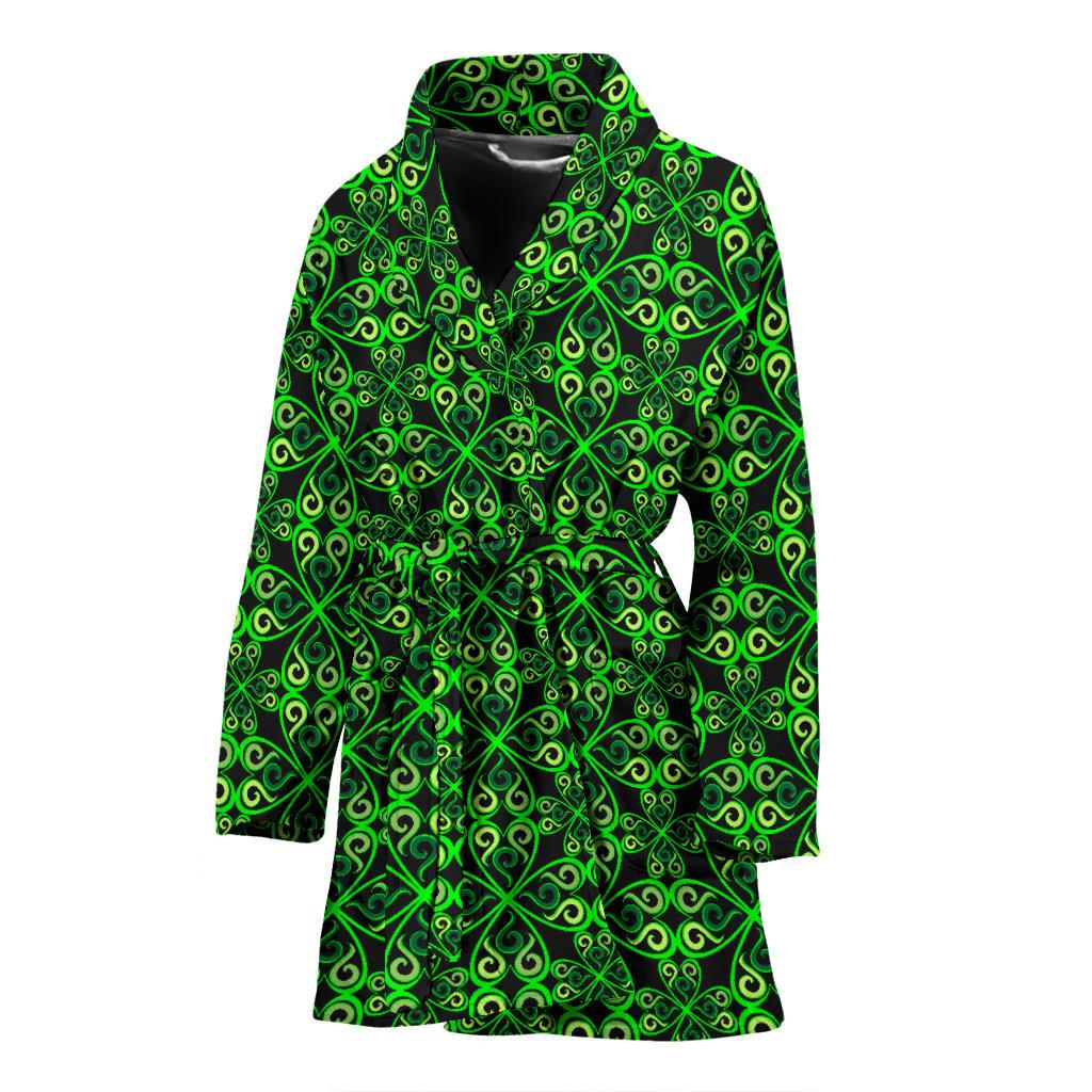 Celtic Green Neon Design Women Bath Robe-JTAMIGO.COM