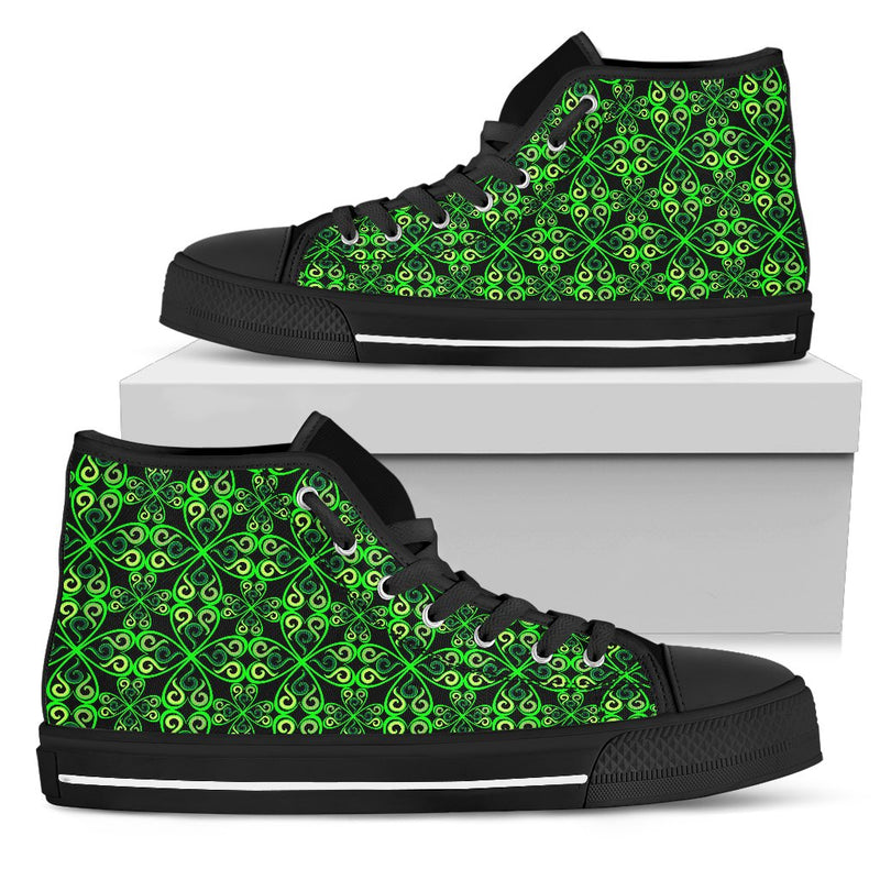 Celtic Green Neon Design Women High Top Shoes