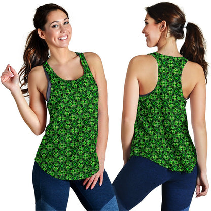 Celtic Green Neon Design Women Racerback Tank Top