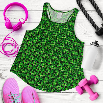 Celtic Green Neon Design Women Racerback Tank Top