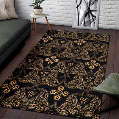 Celtic Knot Gold Design Area Rugs-JTAMIGO.COM