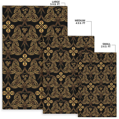 Celtic Knot Gold Design Area Rugs-JTAMIGO.COM