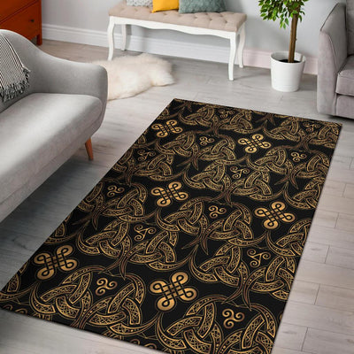 Celtic Knot Gold Design Area Rugs-JTAMIGO.COM