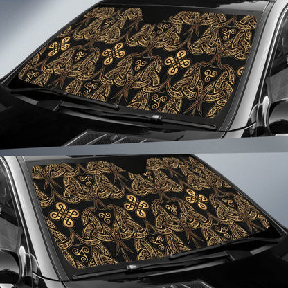 Celtic Knot Gold Design Car Sun Shade For Windshield