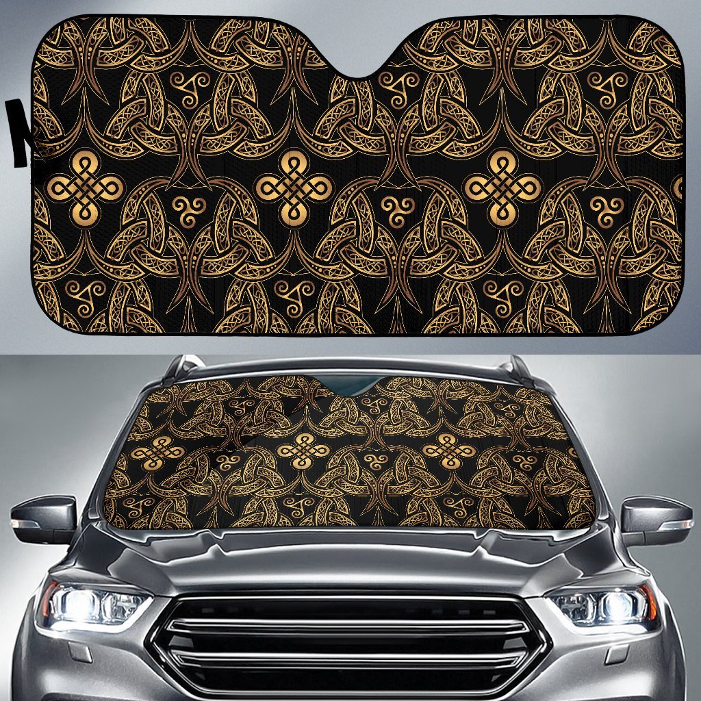 Celtic Knot Gold Design Car Sun Shade For Windshield