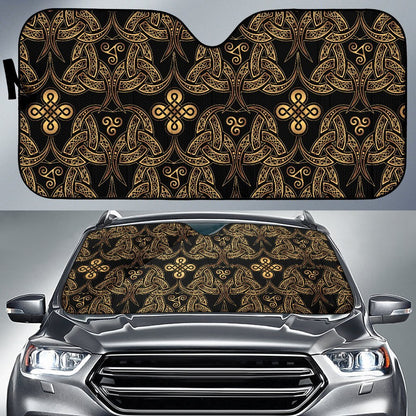 Celtic Knot Gold Design Car Sun Shade For Windshield