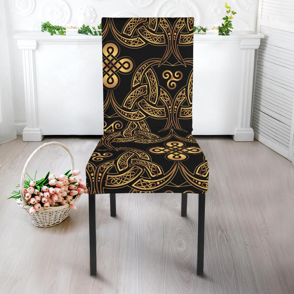 Celtic Knot Gold Design Dinning Chair Slipper-JTAMIGO.COM