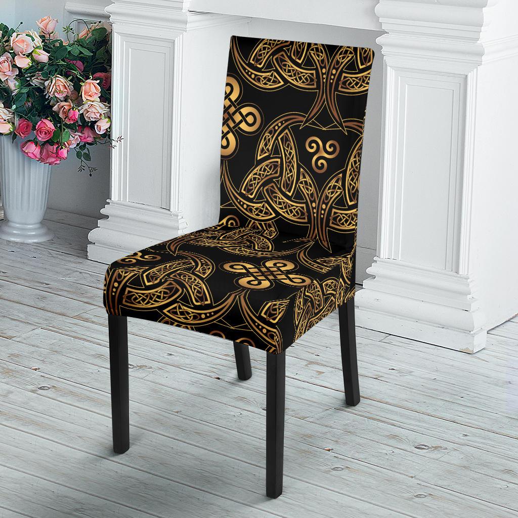 Celtic Knot Gold Design Dinning Chair Slipper-JTAMIGO.COM
