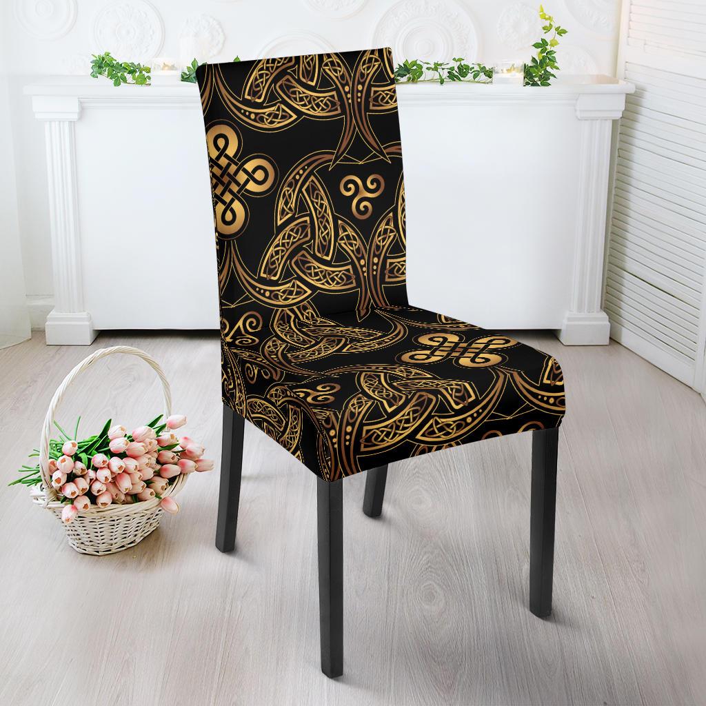 Celtic Knot Gold Design Dinning Chair Slipper-JTAMIGO.COM