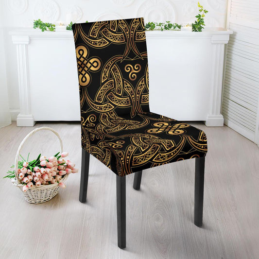 Celtic Knot Gold Design Dinning Chair Slipper-JTAMIGO.COM