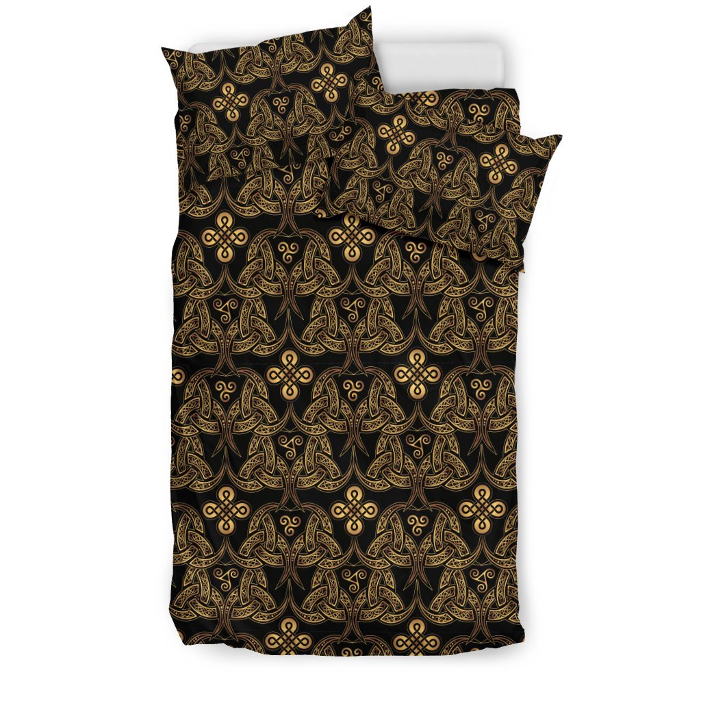Celtic Knot Gold Design Duvet Cover Bedding Set