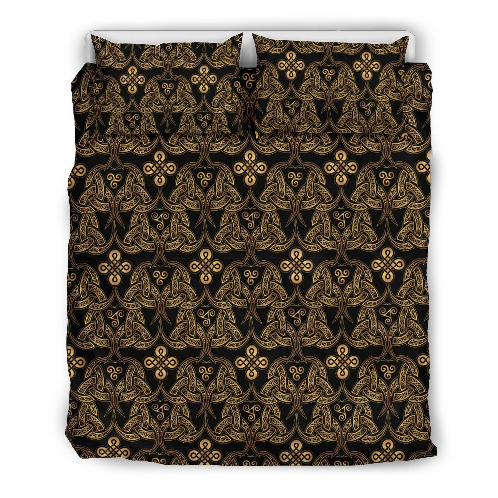 Celtic Knot Gold Design Duvet Cover Bedding Set