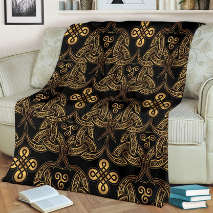 Celtic Knot Gold Design Fleece Blanket