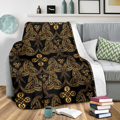 Celtic Knot Gold Design Fleece Blanket
