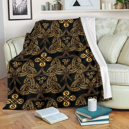 Celtic Knot Gold Design Fleece Blanket