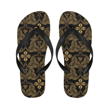 Celtic Knot Gold Design Flip Flops-JTAMIGO.COM