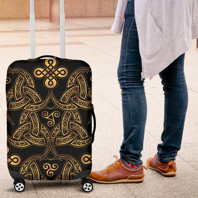 Celtic Knot Gold Design Luggage Cover Protector