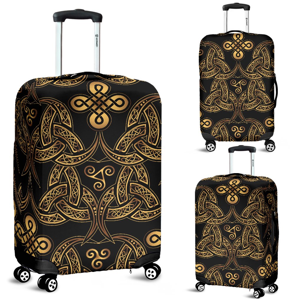Celtic Knot Gold Design Luggage Cover Protector