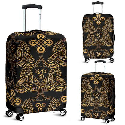 Celtic Knot Gold Design Luggage Cover Protector