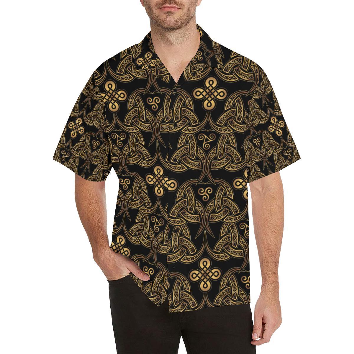 Celtic Knot Gold Design Men Aloha Hawaiian Shirt