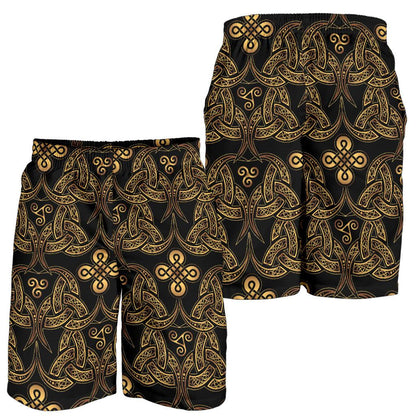 Celtic Knot Gold Design Mens Shorts-JTAMIGO.COM